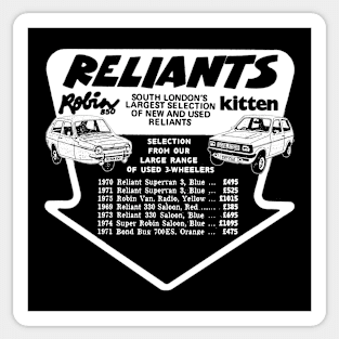 RELIANT ROBIN - dealer ad Sticker